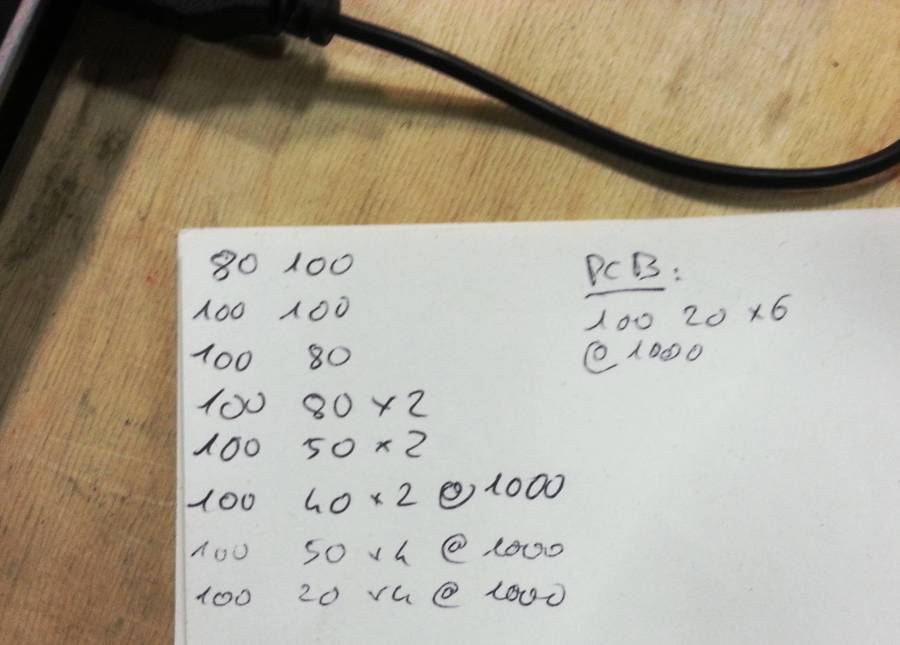 Notes prises lors des test de gravure du masque de peinture.